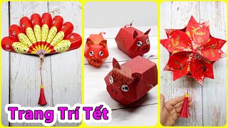 4 Cách làm Đồ trang trí Tết từ Bao Lì Xì – Làm lồng đèn – Làm quạt từ bao Lì Xì  Liam Channel [upl. by Aneerbas]