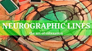 NEUROGRAPHIC ART layered on a WATERCOLOR ABSTRACT PAINTING [upl. by Fanestil]