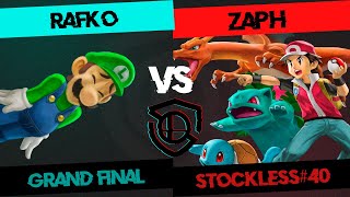 STOCKLESS 40 Grand Final  Rafko Luigi vs Zaph Pokémon Trainer [upl. by Cynar]