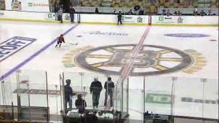 9 year old kid hockey phenom scores amazing goal before Bruins game in penalty shot shootout contest [upl. by Esirtal]