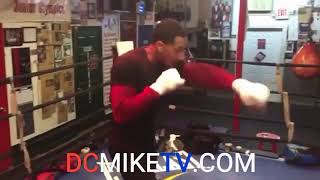 DEMITRIUS ANDRADE SHADOW BOXING AS HE GETS READY FOR ALANTEZ FOX ON OCTOBER 21 IN NY [upl. by Domel]