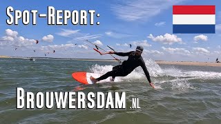 SpotReport Brouwersdam  Niederlande  KiteWindsurf  Wing Hydrofoil mein Homespot [upl. by Anyg]