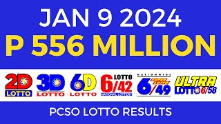 Lotto Result January 9 2024 9pm PCSO [upl. by Greer636]