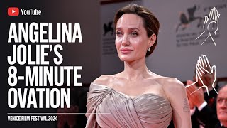 Angelina Jolie’s Emotional 8 Minute Standing Ovation at Venice Film Festival 2024 [upl. by Templer]