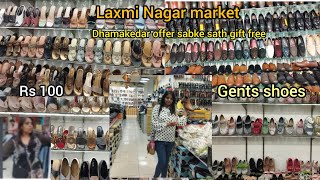 Laxmi Nagar market cheapest Ladies sandal and gents shoes dhamakedar offer gift free 🤩 part3 [upl. by Des]