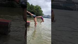 Sexy young woman diving by the lake👍🏻👍🏻tiktok diving [upl. by Adnoryt]