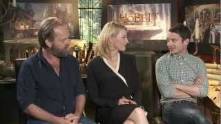 The Hobbit 2012 Exclusive Hugo Weaving Cate Blanchett amp Elijah Wood Interview [upl. by Leirua]