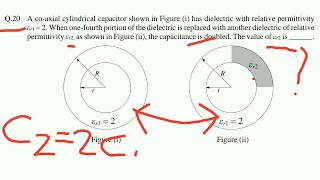 Capacitance of cylindrical capacitor with two dielectrics Gate paper two dielectrics capacitor [upl. by Thanh407]