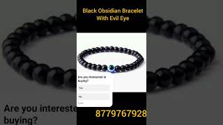 Black obsidian With Evil Eye Bracelet 8779767928 shorts crystals [upl. by Lipman]