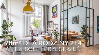 78m² przestronne mieszkanie 6osobowej rodziny  Przeszklenia i antresole  HOME TOUR [upl. by Naerb]