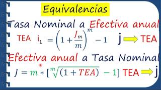 convertir Tasa efectiva anual a Tasa nominal  Formulas y ejercicios [upl. by Aleakam]