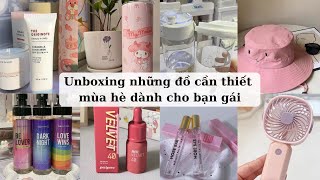 Shopee Haul Unboxing đồ cần thiết trong hè cho bạn gái đi học đi chơi như kem chống nắng son [upl. by Ittak]