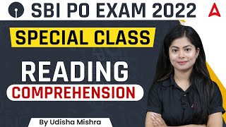 SBI PO 2022  SPECIAL CLASS READING COMPREHENSION  by Udisha Mishra [upl. by Tlevesoor]