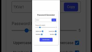 react js password generator shorts viral react [upl. by Lontson886]