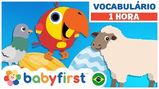 Desenhos Educativos para Crianças  aprender animais  ovos surpresa com Larry  BabyFirst Brasil [upl. by Nart]