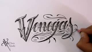 Como Dibujar Lettering VENEGAS 🟠 Drawing lettering Fancy Chicano Lettering LETTERING tattoo [upl. by Rhoads699]