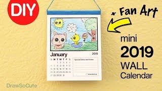 How to Make a 2019 Mini Wall Calendar  Fan Art [upl. by Garret807]