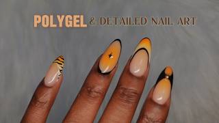 Polygel Start to Finish amp Detailed Nail Art  Fall Inspired Set [upl. by Zins314]