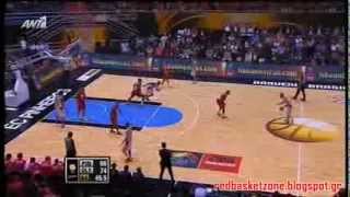 Vassilis Spanoulis circus shot vsPinheiros  redbasketzoneblogspotgr [upl. by Yedok]