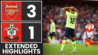 EXTENDED HIGHLIGHTS Arsenal 31 Southampton  Premier League [upl. by Eadnus]