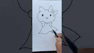 Hello Kitty for kids 😱🔥 kids kidsvideo shorts drawing [upl. by Zakarias]