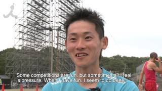 SASUKE RISING 2013 Mr Koji Hashimoto Interview（橋本亘司選手インタビュー） [upl. by Adnawed]