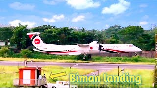 SYLHET AIRPORT ред BIMAN LANDING FROM RUNWAY 11ред NOVOAIR ATR72 [upl. by Eada545]