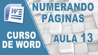 Numeração de Páginas  Curso de Word  Aula 13 [upl. by Thebault]