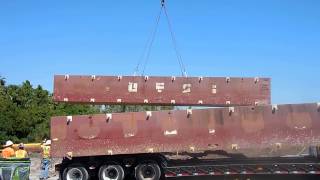 Fender Marine Construction Unloading Barge With Crane [upl. by Rehteh171]