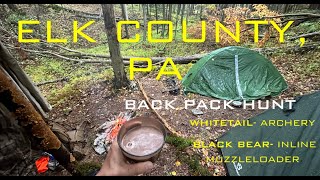 Elk County PA  Archery Whitetail Deer  Inline Muzzleloader Black Bear  Back Pack Hunt [upl. by Rim]