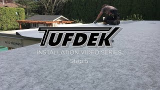 Tufdek™ Waterproof Vinyl Decking Install  Step 5  Tufdek Roll On Latex [upl. by Denton]