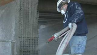 Bridge Repair Gunite Shotcrete Concrete Repair Cyclone Gunite Machine Demonstration [upl. by Marybelle]