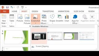 Inserting Images Shapes and Screenshots in Slides [upl. by Annotahs]