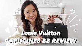 LOUIS VUITTON CAPUCINES BB REVIEW  5 Years Wear amp Tear What Fits Mod Shots amp Styling  idaaaaxx [upl. by Anirret800]