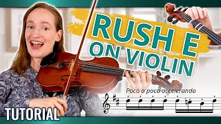 How to Play Rush E  Beginner Violin Tutorial and PlayAlongs with Sheet Music amp Backing Track [upl. by Llerehc]