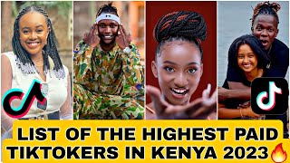 LIST OF THE HIGHEST PAID TIKTOKERS IN KENYA 2023  TIKTOK PAYS MILLIONS  Moya david  azziad alma [upl. by Lucchesi]