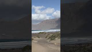 Playa de Famara lanzarote travel canaryislands travelshorts holiday españa beach volcano [upl. by Hairaza]