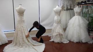 How To Bustle Your Wedding DressFrench Bustle vs American Bustle [upl. by Reivazx654]