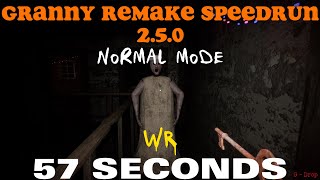 Granny Remake  Speedrun Any Normal in 57s 250 WR [upl. by Onnem618]