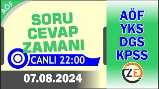 AÖF 05 08 2024 Canlı  Soru Cevap Zamanı  Açıköğretim DGS KPSS YKS Tercih [upl. by Fredie]