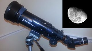 Celestron 21035 70mm Travel Scope Review and Setup See Moon [upl. by Kemeny]