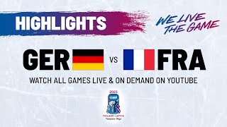 Highlights  Germany vs France  2023 IIHFWorlds [upl. by Ycrad]