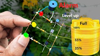 How to make Water Level Indicator with Overflow Alarm  Science Project [upl. by Niala]