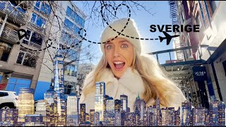 NEW YORK VLOGMAS 4  Julshopping amp flyger hem till SVERIGE [upl. by Anirual]