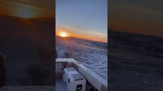 Beautiful Sunset in Rough Seas on a Parker 2820 XLD Yacht [upl. by Yarrum]