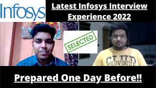 Infosys Interview Experience 2022  Prepared in Just 1 Day 😱  Interview Questions 🔥🔥 [upl. by Elik558]