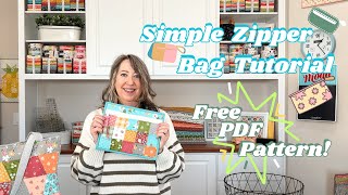 Free Simple Zipper Bag Pattern and Tutorial [upl. by Rockie499]