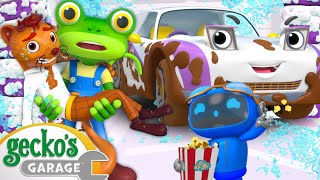 Car Wash Gone Wrong  Geckos Garage  Trucks For Children  Cartoons For Kids [upl. by Peppard678]