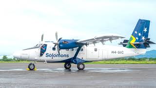 Our newest Twin Otter registered H4SIC lands at Honiara International Airport [upl. by Anaig90]