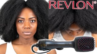 REVLON SALON ONE STEP HAIR DRYER and STYLER REVIEW amp DEMO 4B4C Natural Hair [upl. by Akiehsat]